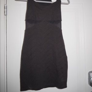 Razor back mini dress with mesh cutouts